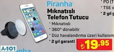 PİRANHA MIKNATISLI TELEFON TUTUCU